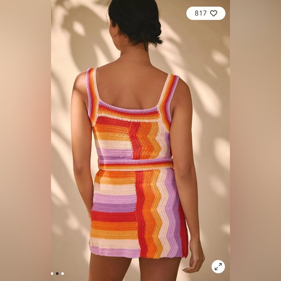 NWT - Farm Rio Crochet Mini Dress - Picture 2 of 3